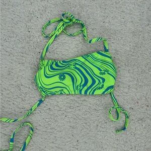 Wild Fable Neon Green and Blue Kids Bikini Top